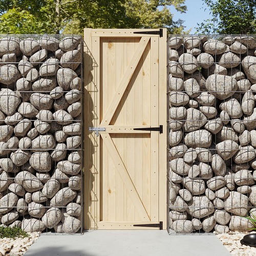 Solid garden wooden gate with - wooden,